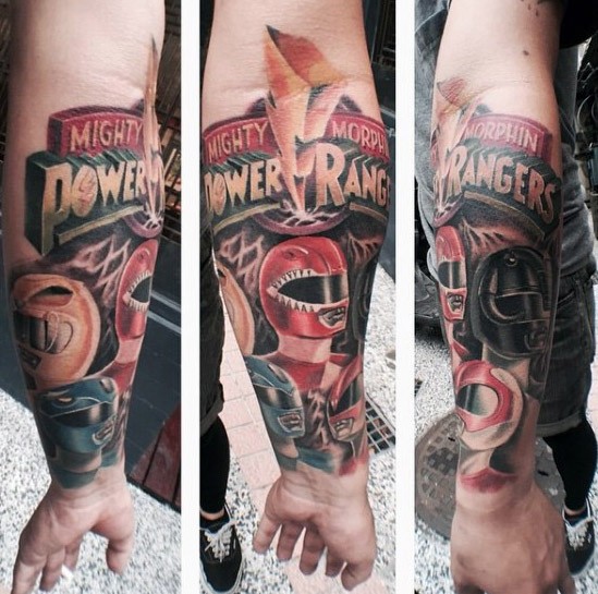 50 Power Rangers Tattoo Designs für Männer - Superpower Ink Ideen  