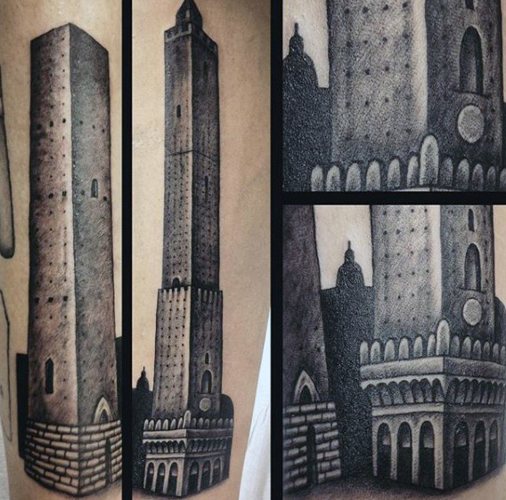 90 Building Tattoos für Männer - Architektur Ink Design-Ideen  