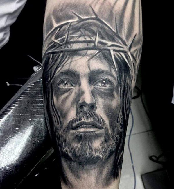 60 3D Jesus Tattoo Designs für Männer - religiöse Tinte Ideen  