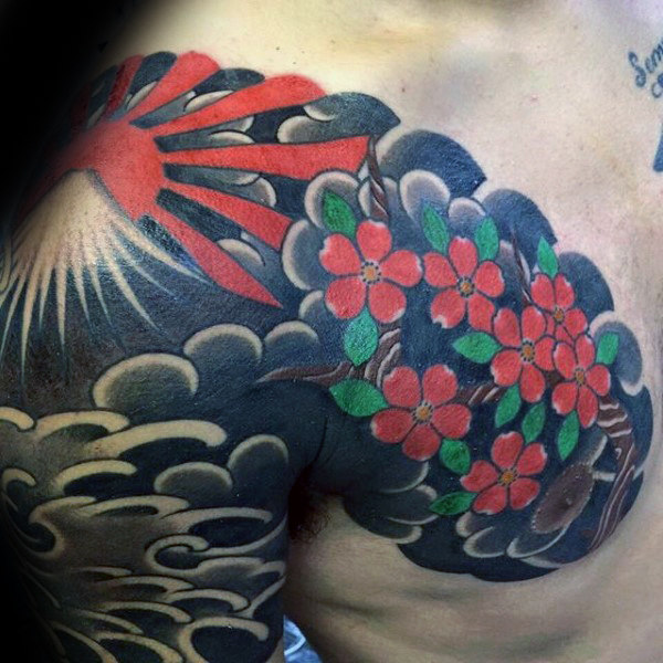 60 Rising Sun Tattoo Designs für Männer - japanische Tinte Ideen  
