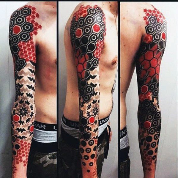 60 rote und schwarze Tattoos für Männer - Manly Design-Ideen  