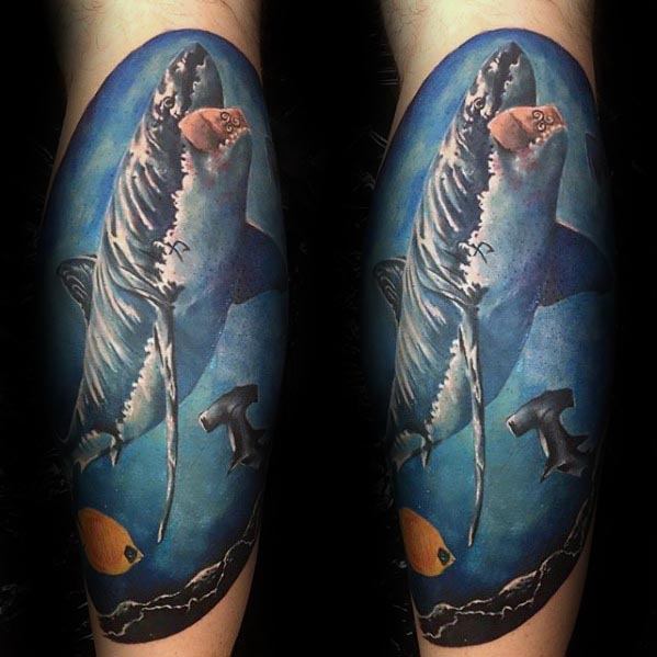 50 Tiger Shark Tattoo Designs für Männer - Sea Tiger Ink Ideen  