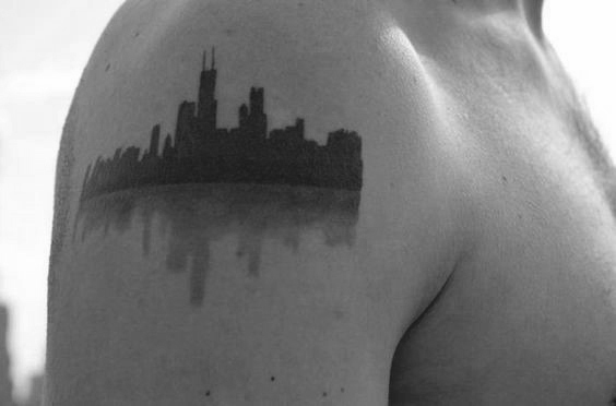 20 Chicago Skyline Tattoo Designs für Männer - Urban Center Ink  