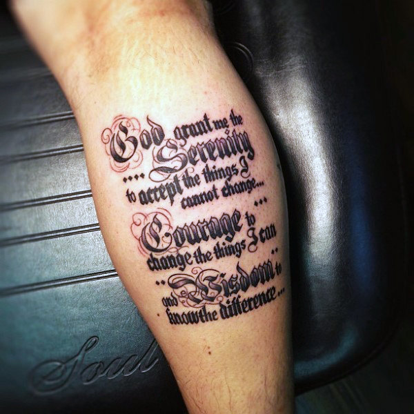 50 Serenity Prayer Tattoo Designs für Männer - Emporhebende Ideen  