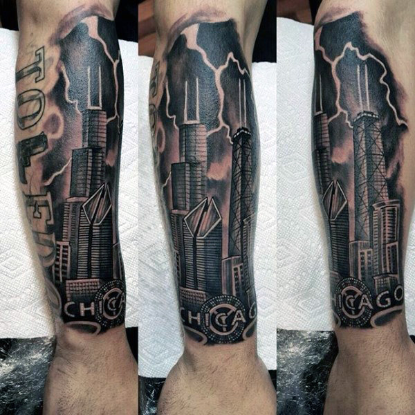 90 Building Tattoos für Männer - Architektur Ink Design-Ideen  