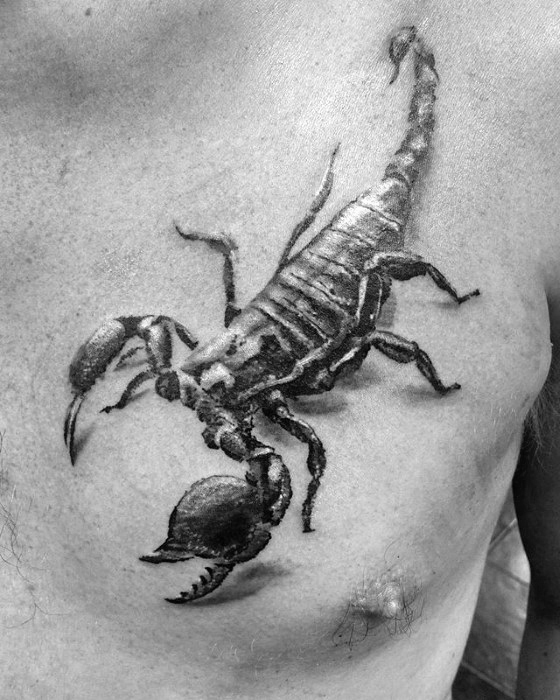 40 3D Scorpion Tattoo Designs für Männer - Stinger Ink Ideen  