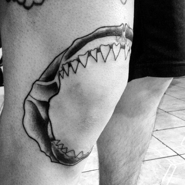 60 Shark Jaw Tattoo Designs für Männer - ein Biss Tinte Ideen  