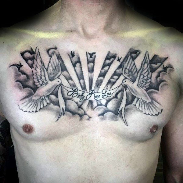 60 Banner Tattoos für Männer - winken Word Ink Design-Ideen  