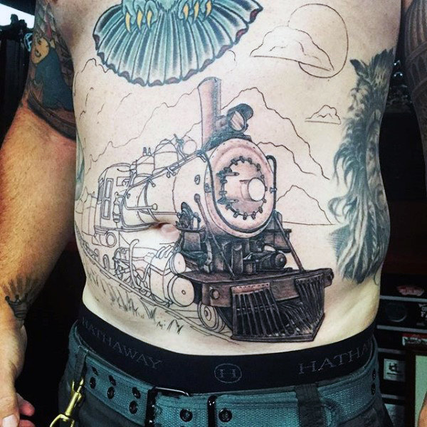 70 Zug Tattoos für Männer - männliche Eisenbahn-Designs  