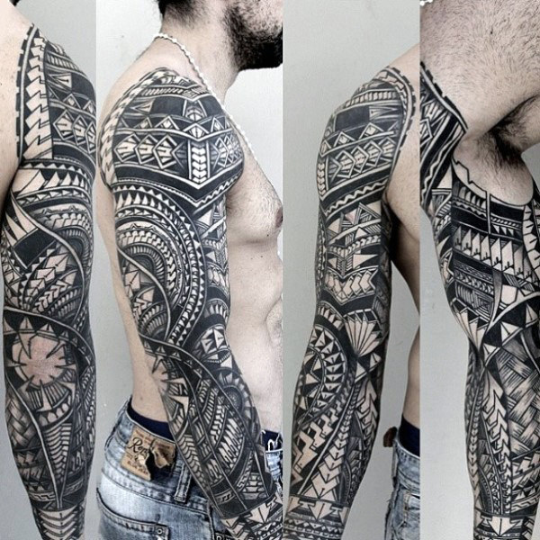 70 Unique Sleeve Tattoos für Männer - ästhetische Tinte Design-Ideen  