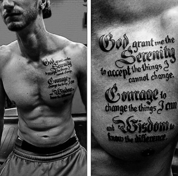 50 Serenity Prayer Tattoo Designs für Männer - Emporhebende Ideen  