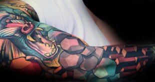 50 3D Ärmel Tattoos für Männer - Dreidimensionale Design-Ideen  