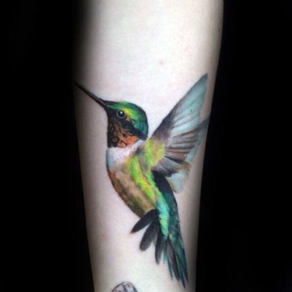 80 Kolibri Tattoo Designs für Männer - Geflügelte Tinte Ideen  