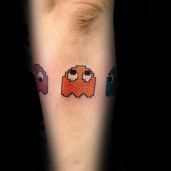 30 Pacman Tattoo Designs für Männer - Arcade-Spiel Tinte Ideen  
