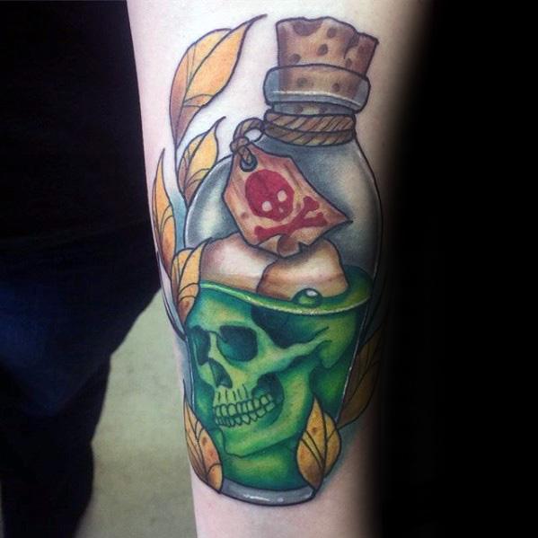 40 Giftflasche Tattoo Designs für Männer - Killer Ink Ideen  