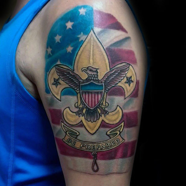 30 Eagle Scout Tattoo Designs für Männer - Pfadfinder von Amerika Tinte Ideen  