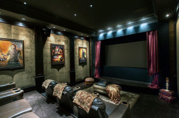 80 Heimkino-Design-Ideen für Männer - Maskulin Movie Room Retreats  