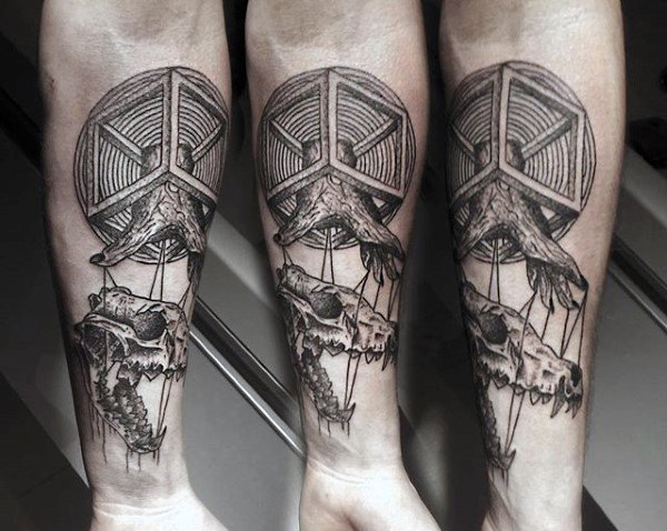 70 Wolf Skull Tattoo Designs für Männer - Maskulin Ink Ideen  