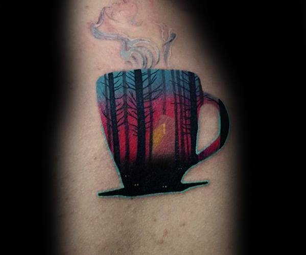 40 Kaffeetasse Tattoo Designs für Männer - Java Ink Ideas  