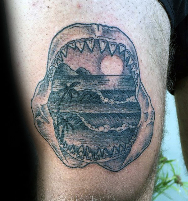 60 Shark Jaw Tattoo Designs für Männer - ein Biss Tinte Ideen  