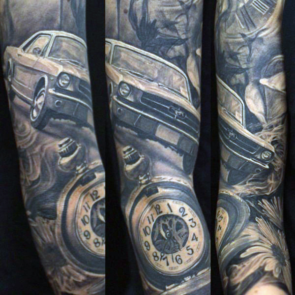 70 Auto Tattoos für Männer - Coole Automotive Design-Ideen  