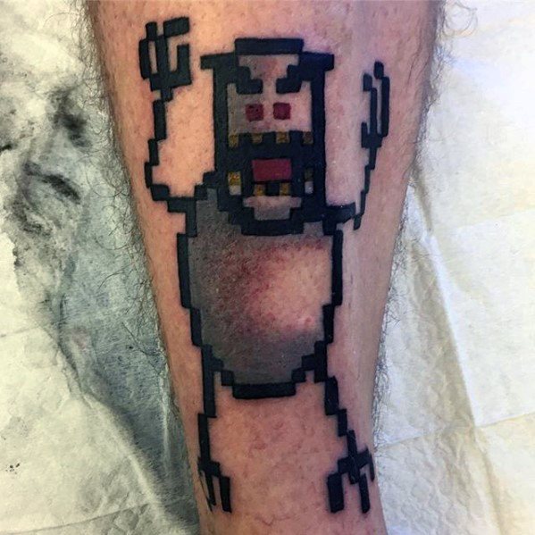 60 8 Bit Tattoo Designs für Männer - Cool Retro Ink Ideen  
