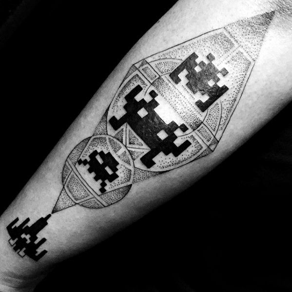 60 Pixel Tattoo Designs für Männer - Pixelated Ink Ideen  