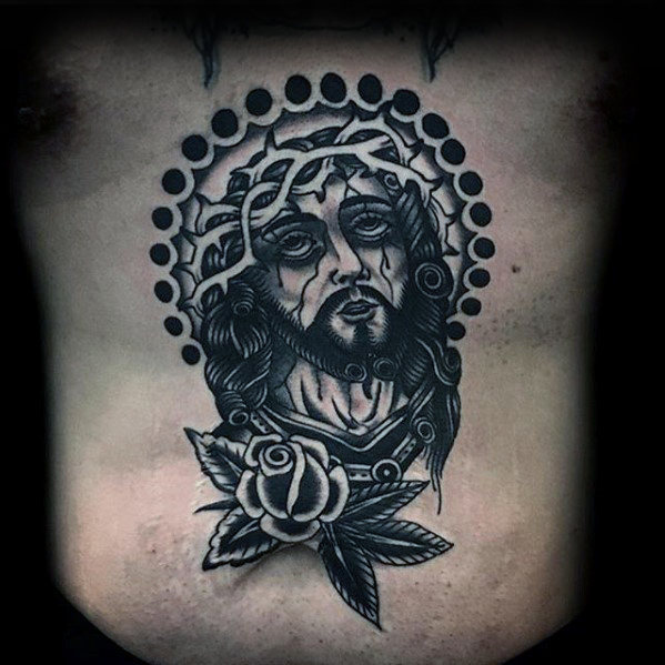 40 Jesus Brust Tattoo Designs für Männer - Chris Ink Ideen  