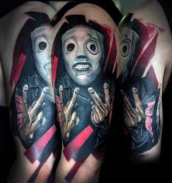 50 Slipknot Tattoos für Männer - Heavy Metal Band Design-Ideen  