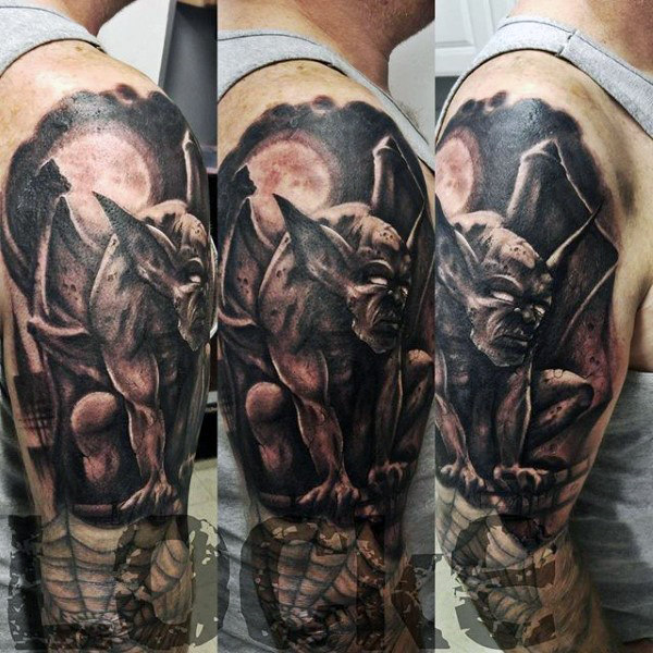 70 Gargoyle Tattoo Designs für Männer - Steinstatue Ideen  