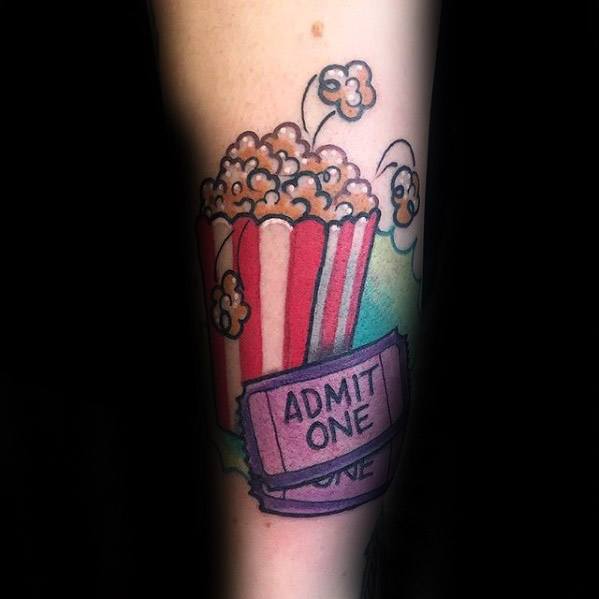 30 Popcorn Tattoos für Männer - Kernel Design-Ideen  