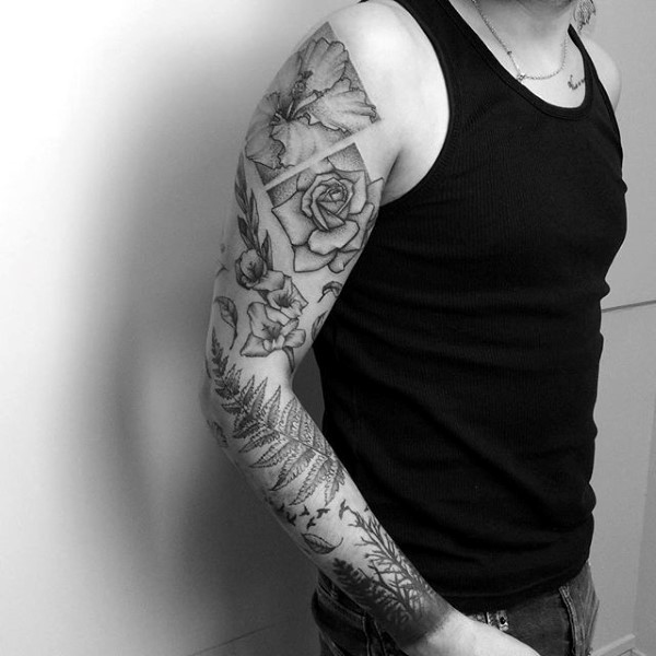 60 Farn Tattoo Designs für Männer - Blatt-Tinten-Ideen  