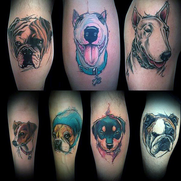 100 Hund Tattoos für Männer kreative Canine Ink DesignIdeen Mann