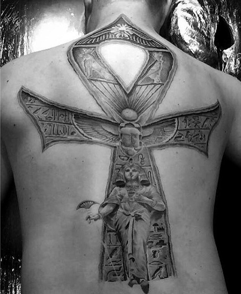 50 Ankh Tattoo Designs für Männer - Ancient Egyptian Hieroglyphics  