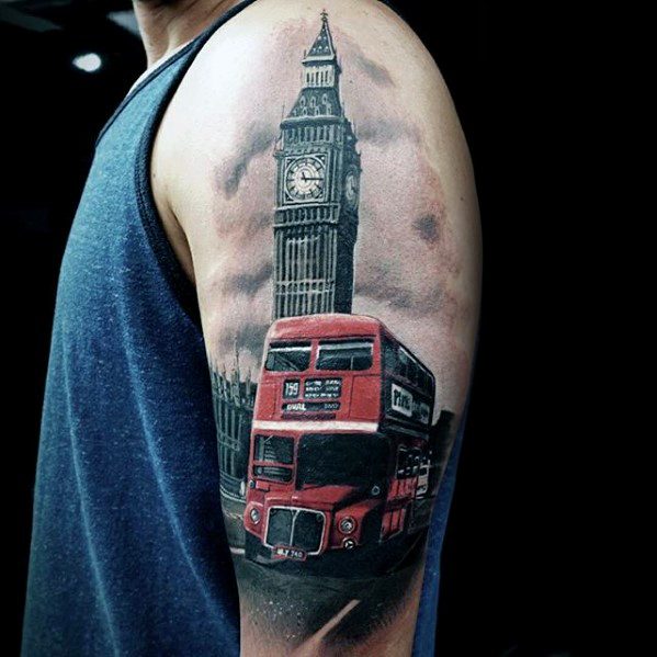 50 Big Ben Tattoo Designs für Männer - Clock Ink Ideen  