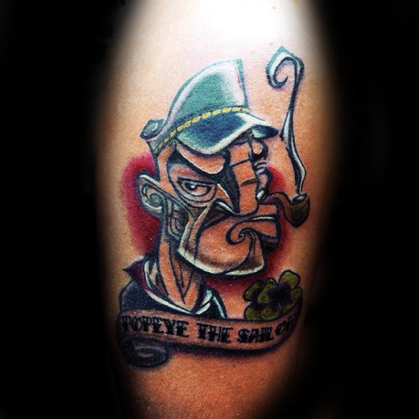 70 Popeye Tattoo Designs für Männer - Spinat und Seemann Ideen  