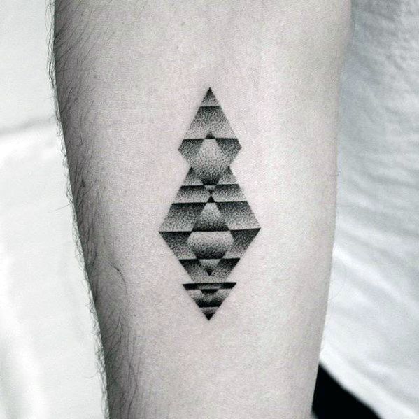 40 einfache geometrische Tattoos für Männer - Design-Ideen mit Formen  