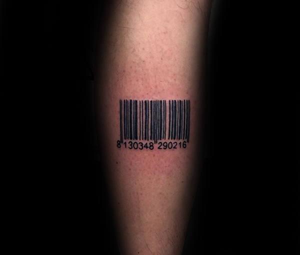 30 Barcode-Tattoo-Designs für Männer - parallele Linie Tinte Ideen  