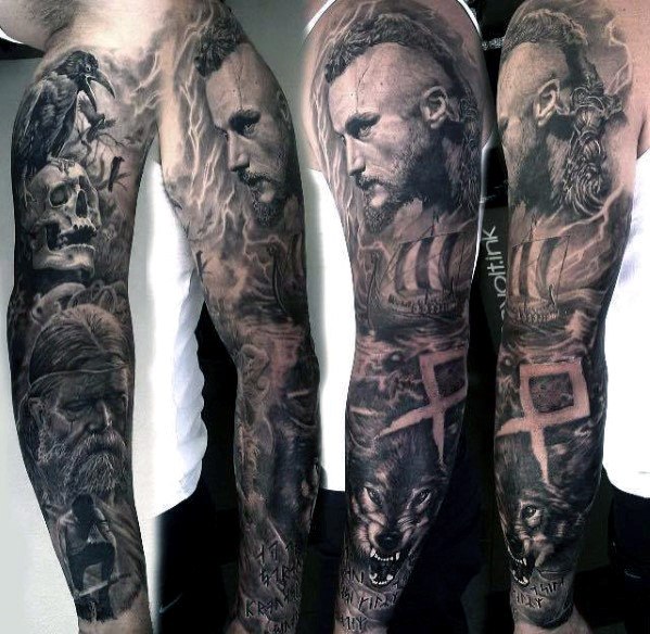 60 Ragnar Lothbrok Tattoo-Designs für Männer - Wikinger-Tinte Ideen  