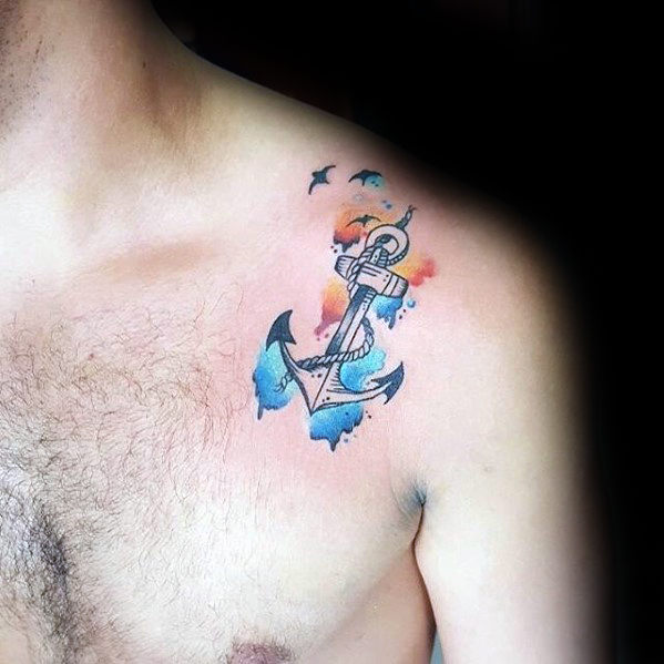 40 kleine Anker Tattoo Designs für Männer - Manly Miniature Ink Ideen  