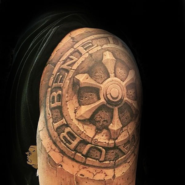 80 Stone Tattoo Designs für Männer - Carved Rock Ink Ideen  