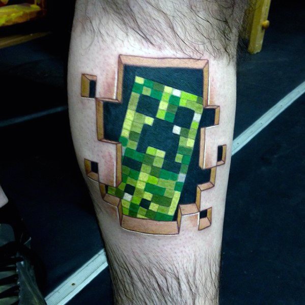 30 Minecraft Tattoo Designs für Männer - Sandbox Videospiel-Ideen  