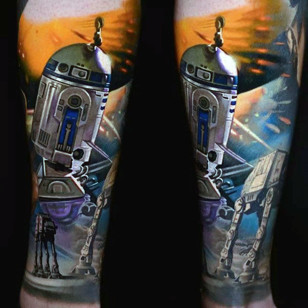 60 R2D2 Tattoo Designs für Männer - Roboter Star Wars Tinte  