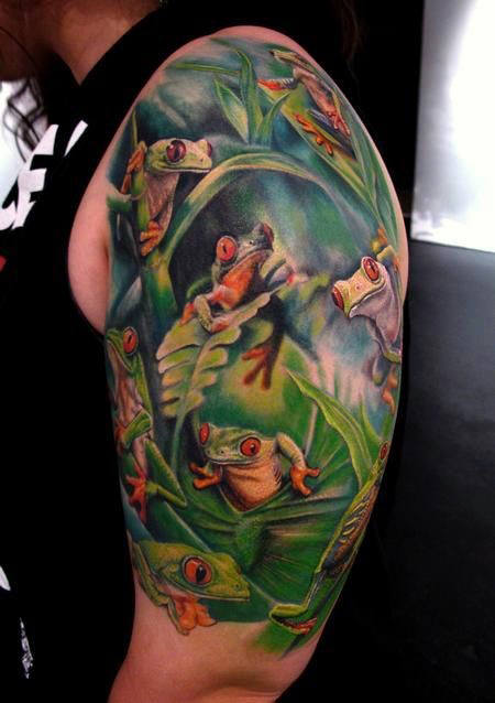 90 Frosch Tattoos für Männer - Amphibien Design-Ideen  