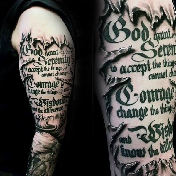 50 Serenity Prayer Tattoo Designs für Männer - Emporhebende Ideen  