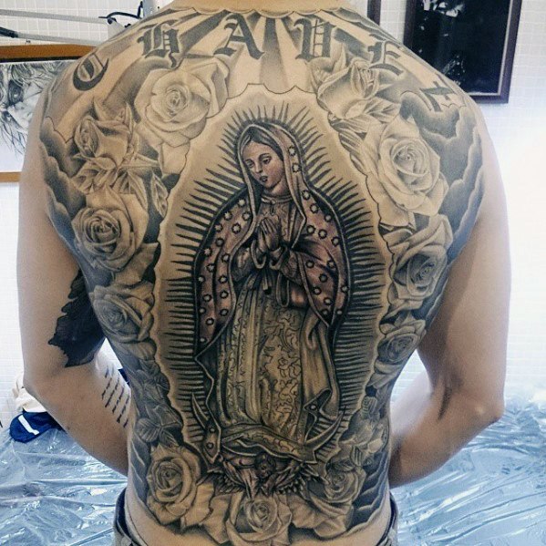 50 Guadalupe Tattoo-Designs für Männer - Jungfrau Maria Tinte Ideen  