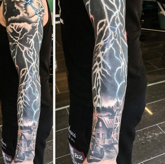 60 Lightning Tattoo Designs für Männer - eine Welle von High Voltage Ideen  