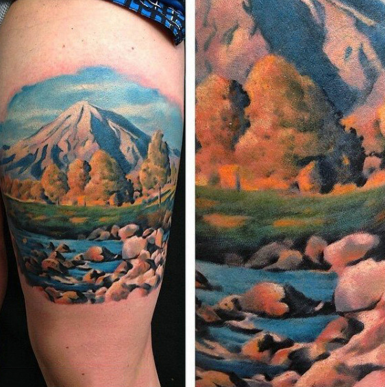 100 Natur Tattoos für Männer - Deep Great Outdoor Designs  