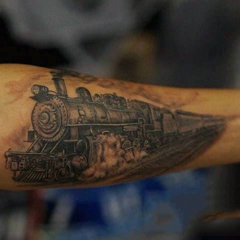 70 Zug Tattoos für Männer - männliche Eisenbahn-Designs  