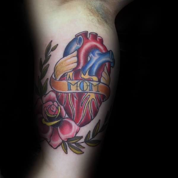 50 traditionelle Herz-Tattoo-Designs für Männer - Devotion Ink Ideen  